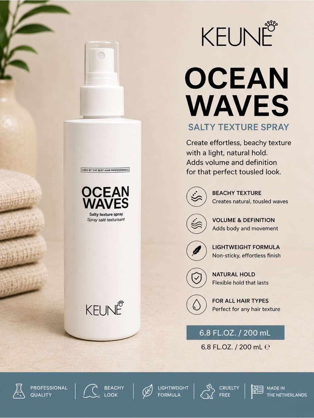 Ocean Waves Salty Texture Spray — White